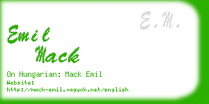 emil mack business card